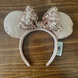 Disney Parks Briar Rose Gold Sequin Bow Minnie Ears Headband